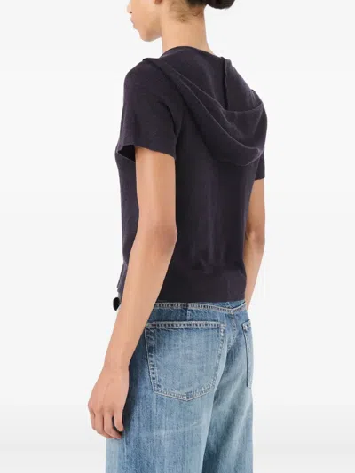 Our Legacy Short-sleeved Zipped Drawstring Hoodie In Black