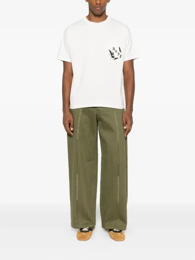 珠饰叶形口袋T恤