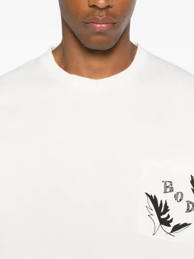 珠饰叶形口袋T恤