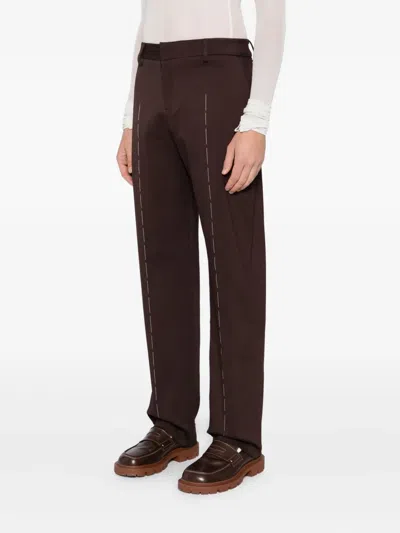 Sonia Carrasco Stitched Front Trousers In Brown