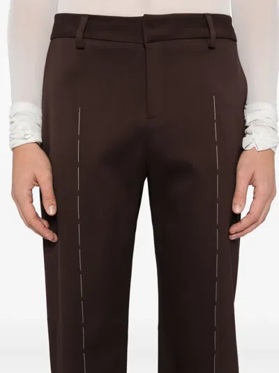 Sonia Carrasco Stitched Front Trousers In Brown