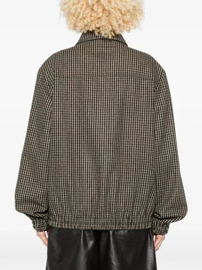 Apc Checkered Jacket With Collared Neck And Pockets In Black
