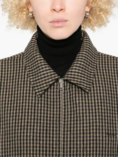 Apc Checkered Jacket With Collared Neck And Pockets In Black