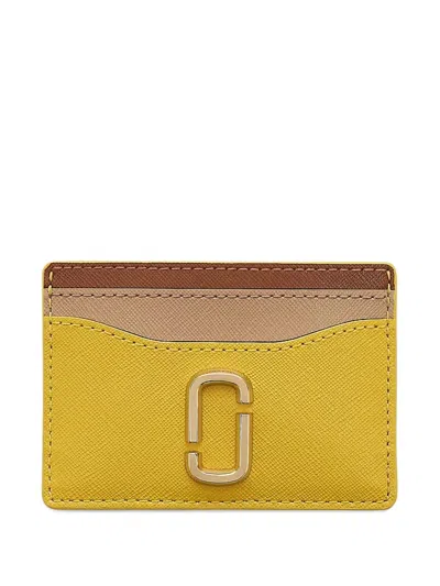 Marc Jacobs Two-tone Leather Card Case In Yellow
