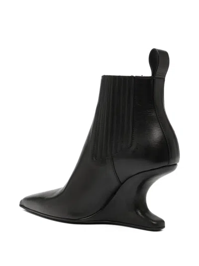 Rick Owens Ankle Boot With Pointed Toe And Sculptural Heel In Black