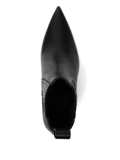 Rick Owens Ankle Boot With Pointed Toe And Sculptural Heel In Black