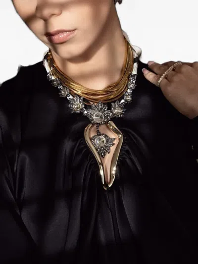 Lanvin Yellow Gold Art Deco Necklace In Gold