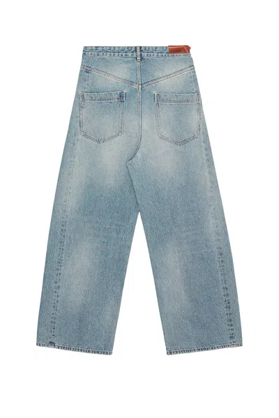 Darkpark Ined Fold Over Denim Pants In Blue