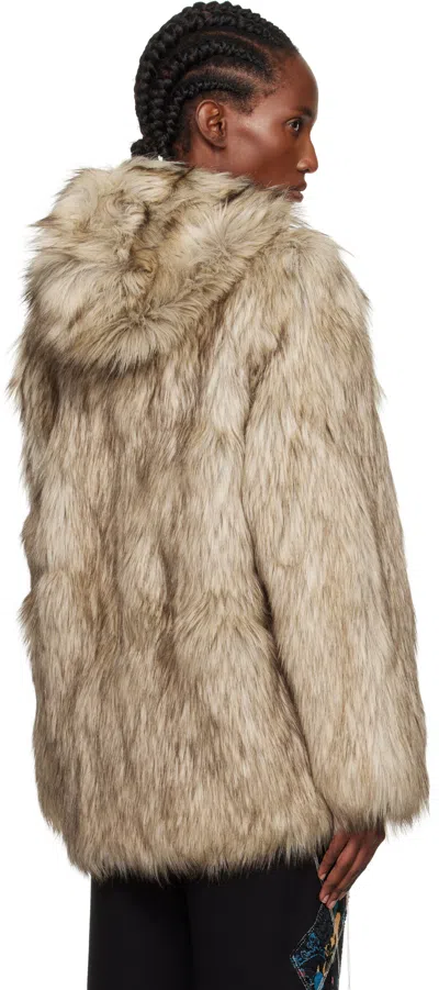 Open Yy Hooded Reversible Faux-fur Jacket In Multi