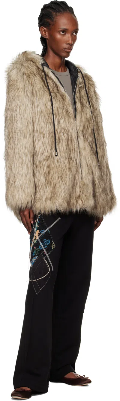 Open Yy Hooded Reversible Faux-fur Jacket In Multi