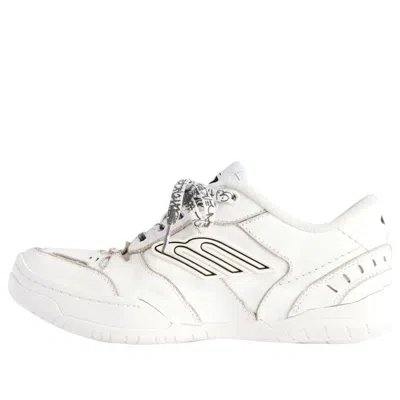 Balenciaga Women Hamptons Worn-out Leather Low-top Sneakers In Neutral