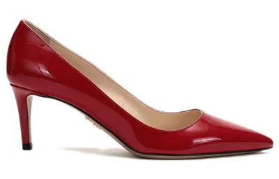 Prada (wmns)  Pointed Saffiano Leather Heels 'red'