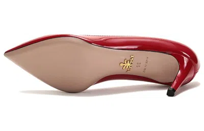 Prada (wmns)  Pointed Saffiano Leather Heels 'red'