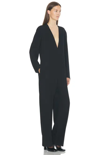 The Row Sylvana Jumpsuit In Virgin Wool In Black