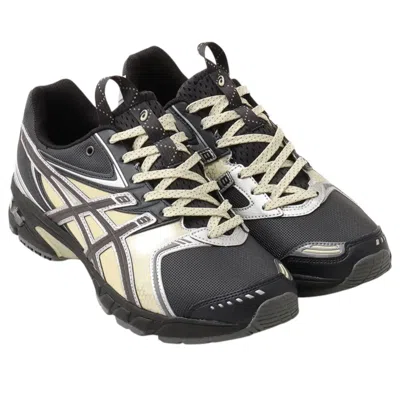 Asics Rounded Toe Sneakers With Grooved Sole And Sleek Finish In Black