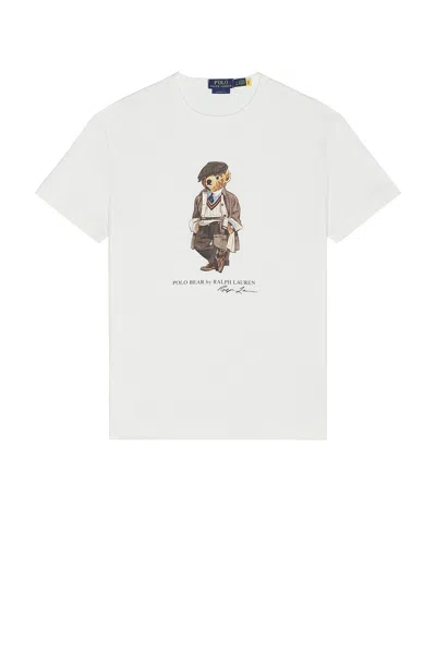 Polo Ralph Lauren White Polo Bear T-shirt Custom Slim-fit