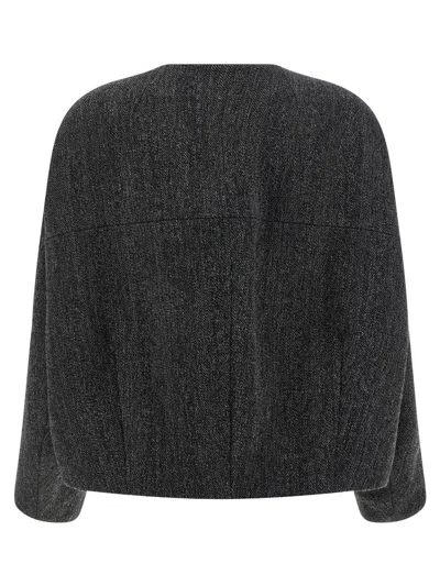 P.a.r.o.s.h Button-fastening Patch-pocket Jacket In Gray