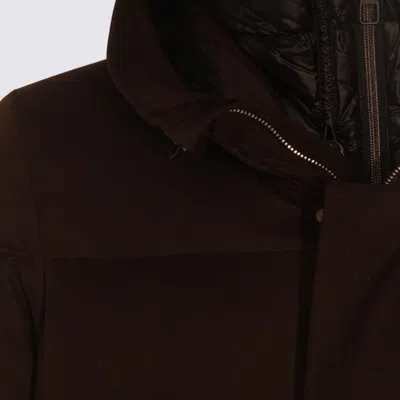 Montecore Hooded Quilted Coat In Brown