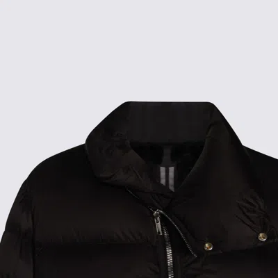 Rick Owens Black Porterville Jumbo Hooded Peter Down Jacket In Brown