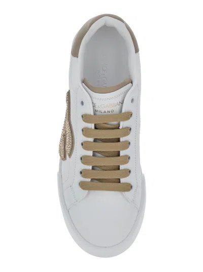 Dolce & Gabbana Port.light Strobel Sneakers In White