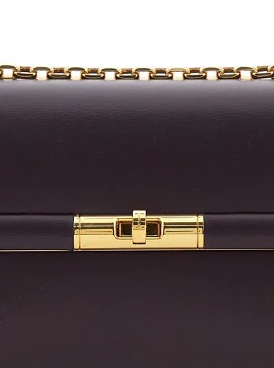 Dolce & Gabbana Women Aubergine Leather Mini Marlene Shoulder Bag In Purple