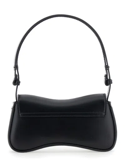 Diesel Curved Silhouette Clutch With Adjustable Strap In Black