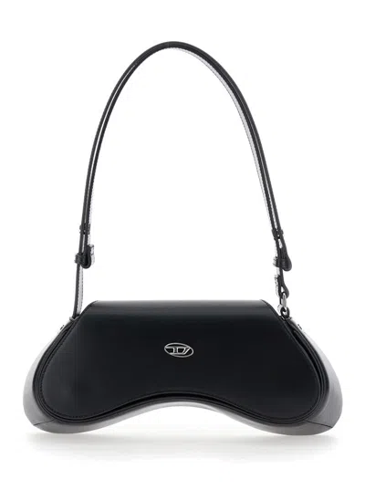 Diesel Play-crossbody Bag In Semi Gloss Leather In Black