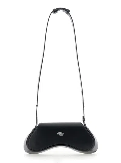 Diesel Play-crossbody Bag In Semi Gloss Leather In Black