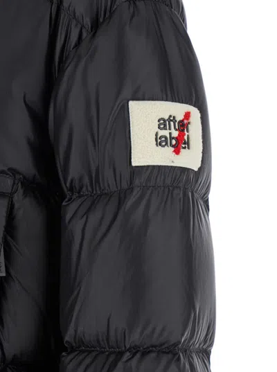 After Label Black Down Jacket With Logo Patch On The Sleeve In Tech Fabric Woman In Multi