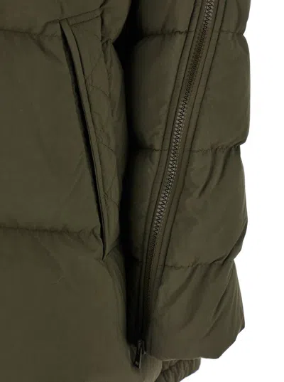 Herno Green Down Jacket With Quilted Design And Removable Hood In Tech Fabric Woman In Green