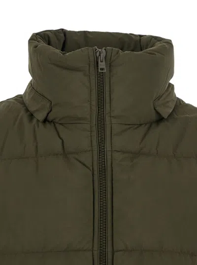 Herno Green Down Jacket With Quilted Design And Removable Hood In Tech Fabric Woman In Green