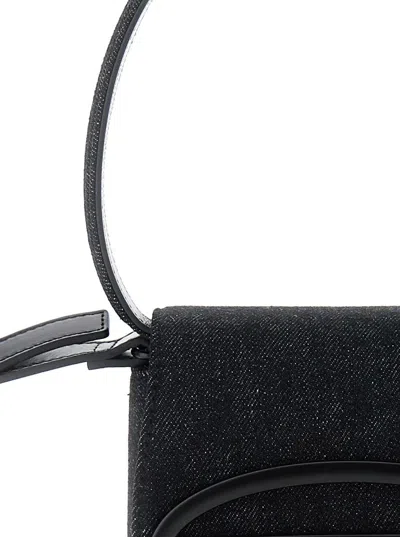 Diesel 1dr Shoulder Bag In Denim Color Black In Black