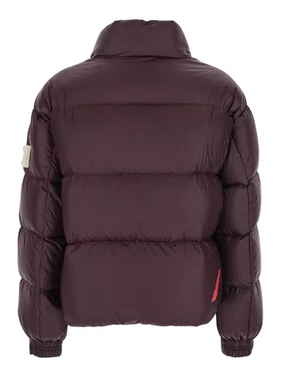 After Label Bordeaux Down Jacket With Logo Patch On The Sleeve In Tech Fabric Woman In Multi