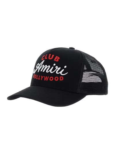 Amiri Black Baseball Cap With Maxi Logo On The Front In Cotton Man In Black