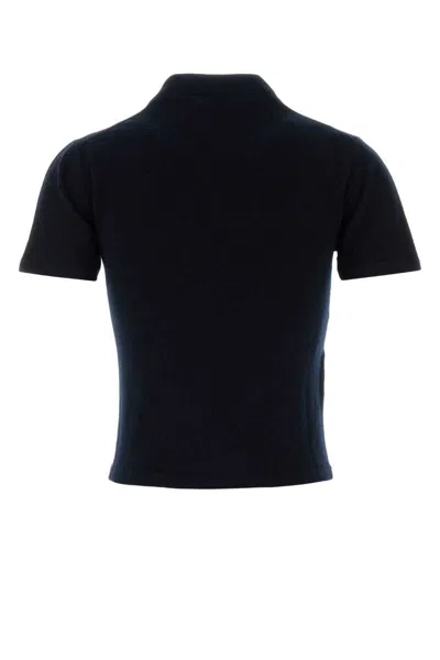 Miu Miu Cashmere Sweater With Mock Neck And Short Sleeves In Black