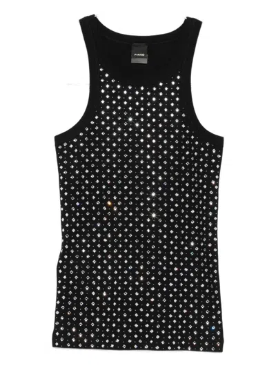 Pinko Fitted Sleeveless Top Featuring Stud Embellishments In Black