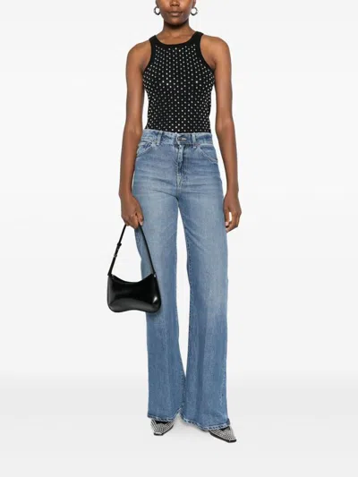 Pinko Fitted Sleeveless Top Featuring Stud Embellishments In Black