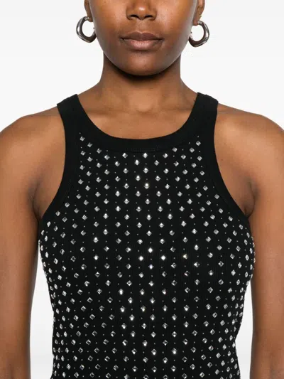 Pinko Fitted Sleeveless Top Featuring Stud Embellishments In Black