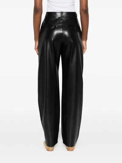 Pinko Leather-effect Trousers In Black