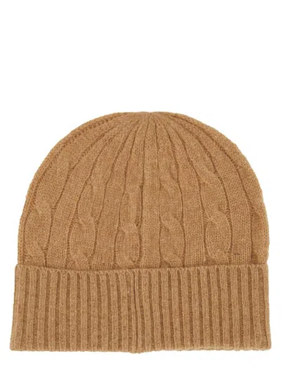 Polo Ralph Lauren Cable-knit Wool And Cashmere Beanie In Brown