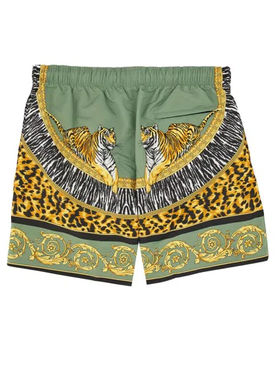 Versace Animal Print Mid-length Beachwear Decorative Pattern In Multi