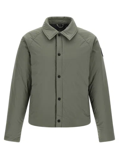 Canada Goose Cropped Padded Jacket With Button-up Front In Green