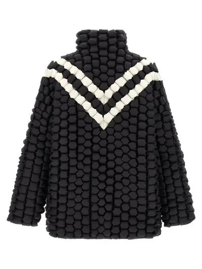 Raxxy 3d-structure Braided Nylon Jacket In Black