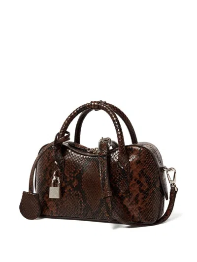 Stella Mccartney Ryder Small Bag In Python Effect In Brown