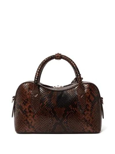 Stella Mccartney Ryder Small Bag In Python Effect In Brown