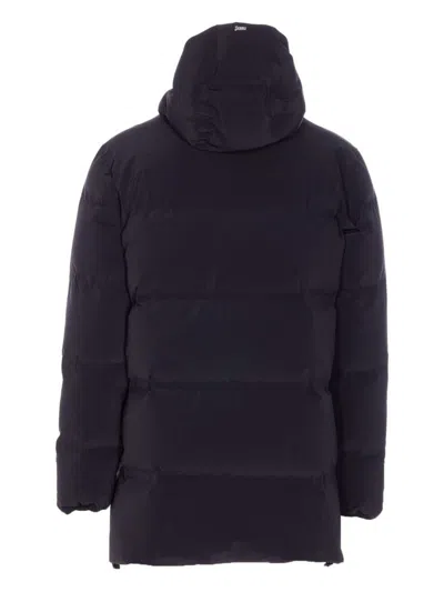 Herno New Impact Medium Weight Hooded Down Jacket In Black