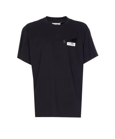 Mm6 Maison Margiela Mm6 By Maison Margiela Oversized T-shirt With Contrasting Pocket Detail In Black
