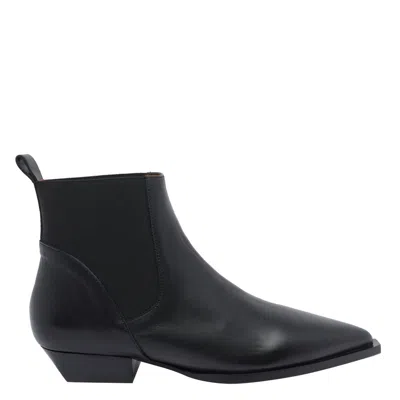 Angel Alarcon Pointed-toe Elastic-sided Boots In Black
