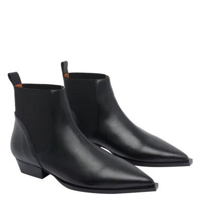 Angel Alarcon Pointed-toe Elastic-sided Boots In Black