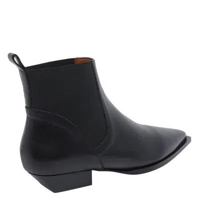 Angel Alarcon Pointed-toe Elastic-sided Boots In Black